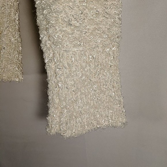 Jana Textured Knit Sweater Long Sleeve Cowl Turtle Neck Collar Cream White M Med - Picture 6 of 12